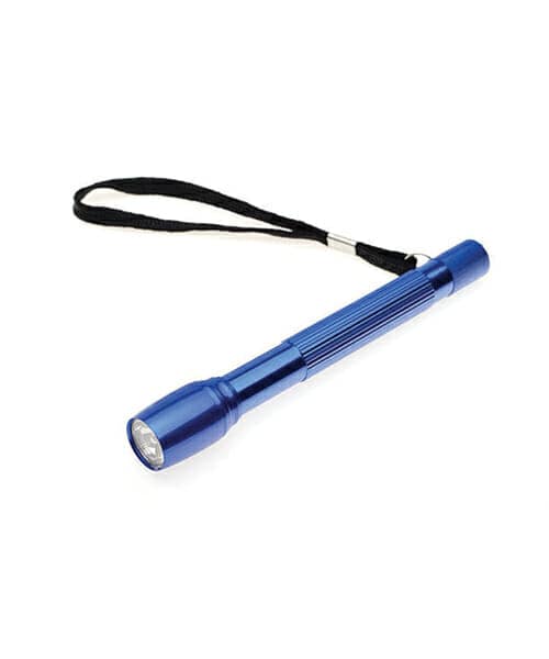 Portable Flashlight Blue Metal