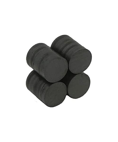 Black Cylindrical Magnet Set 4 Pcs 2 cm Length