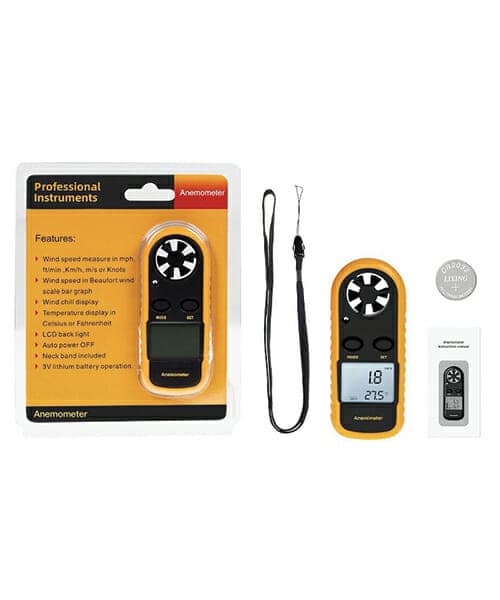 سرعة الرياح الرقمية المصغرة ومقياس درجة الحرارة